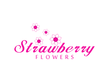 林思源的中文：草莓花朵；英文：Strawberry flowerslogo設(shè)計