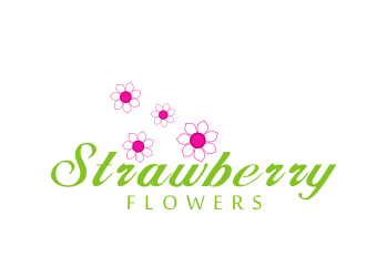 林思源的中文：草莓花朵；英文：Strawberry flowerslogo設(shè)計