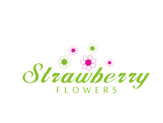 林思源的中文：草莓花朵；英文：Strawberry flowerslogo設(shè)計