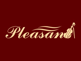 林培海的pleasant 吉它 小提琴 樂器 英文字體logo設(shè)計logo設(shè)計