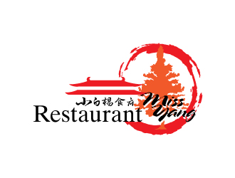 楊劍的Restaurant Miss Yang 小白楊食府logo設(shè)計