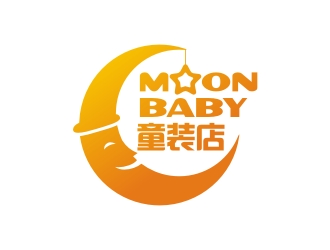 曾翼的MOON BABY童裝店logo設(shè)計