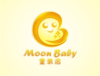 何嘉星的MOON BABY童裝店logo設(shè)計