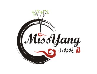 李泉輝的Restaurant Miss Yang 小白楊食府logo設(shè)計