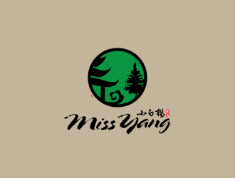 楊劍的Restaurant Miss Yang 小白楊食府logo設(shè)計