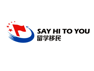 譚家強的SAY HI TO YOU 留學移民logo設(shè)計