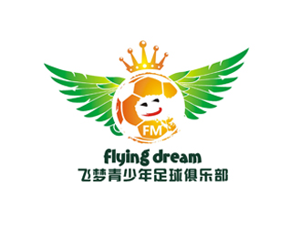 鄭國麟的飛夢青少年足球俱樂部（flying dream）logo設(shè)計