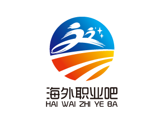 蝴蝶的海外執(zhí)業(yè)吧藍色圖形logologo設計