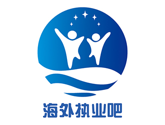 周美倫的海外執(zhí)業(yè)吧藍色圖形logologo設計