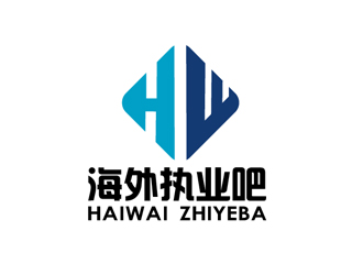 秦曉東的海外執(zhí)業(yè)吧藍色圖形logologo設計