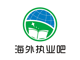 陳員員的海外執(zhí)業(yè)吧藍色圖形logologo設計