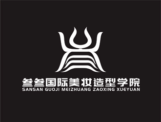 陳今朝的叁叁國際美妝造型學院logo設計