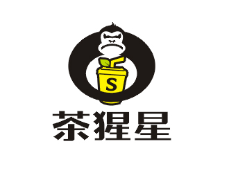 梁俊的奶茶飲品logo - 茶猩星logo設(shè)計(jì)