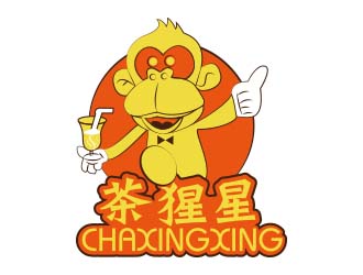 朱紅娟的奶茶飲品logo - 茶猩星logo設(shè)計(jì)