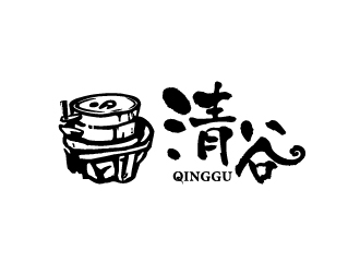 余千里的清谷芝麻粉印章字體logo設(shè)計(jì)