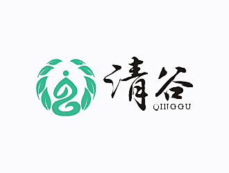 梁俊的清谷芝麻粉印章字體logo設(shè)計(jì)