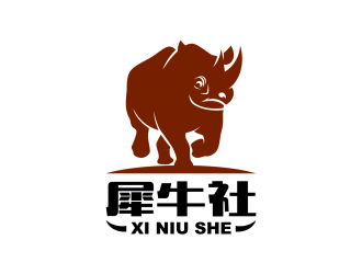 安冬的犀牛社戶外越野自駕游車友會(huì)俱樂部logologo設(shè)計(jì)