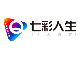 七彩人生私人影院logo設(shè)計