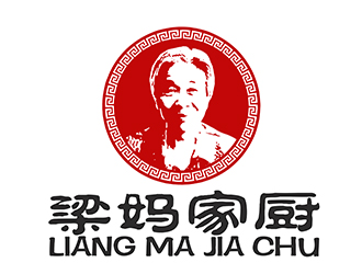 潘樂(lè)的梁媽家廚餐飲連鎖商標(biāo)logo設(shè)計(jì)