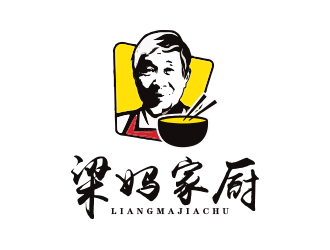 孫金澤的梁媽家廚餐飲連鎖商標(biāo)logo設(shè)計(jì)