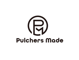 朱紅娟的Pulchers Made英文線條日用品品牌logologo設(shè)計