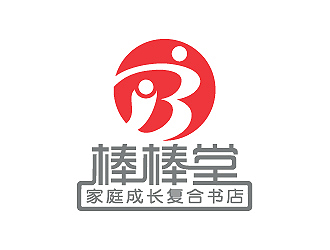 彭波的棒棒堂家庭成長復(fù)合書店logo設(shè)計