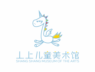 何嘉健的線條行動物品牌logo－丄上兒童美術館logo設計