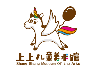 向正軍的線條行動物品牌logo－丄上兒童美術館logo設計