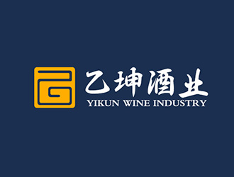 吳曉偉的乙坤酒業(yè)紅酒葡萄酒logo設(shè)計(jì)