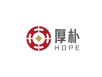 周金進的厚樸金融團隊印章單色標識logologo設計