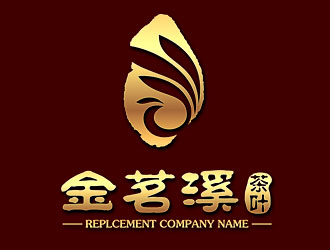 鐘炬的茶葉商標設(shè)計山水元素logo設(shè)計