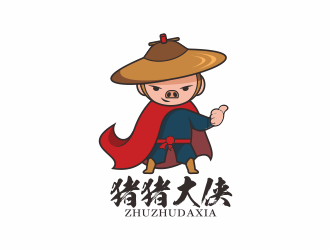 豬豬大俠網(wǎng)絡商城卡通形象logo設計