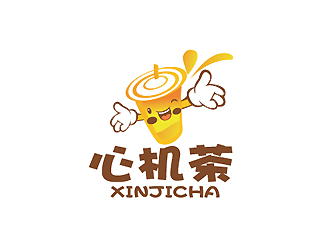 秦曉東的心機(jī)茶飲品奶茶logologo設(shè)計(jì)