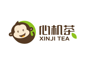 張曉明的心機茶飲品奶茶logologo設計