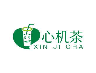 周金進的心機茶飲品奶茶logologo設計