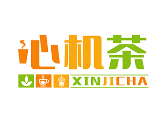 潘樂的心機茶飲品奶茶logologo設計