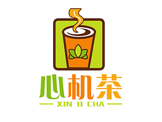 潘樂的心機(jī)茶飲品奶茶logologo設(shè)計(jì)