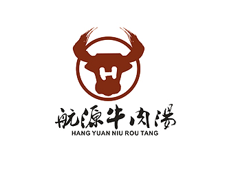 盛銘的航源牛肉湯人物卡通標(biāo)志設(shè)計(jì)logo設(shè)計(jì)