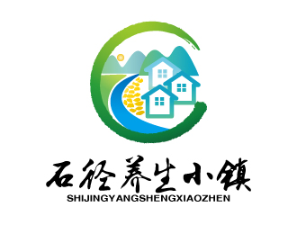 張俊的石徑養(yǎng)生小鎮(zhèn)山水logologo設計