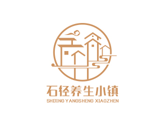 黃安悅的石徑養(yǎng)生小鎮(zhèn)山水logologo設計