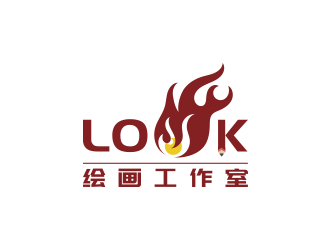 黃安悅的look繪畫工作室logo設(shè)計