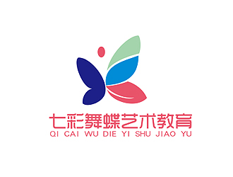 盛銘的七彩舞蝶藝術教育logo設計