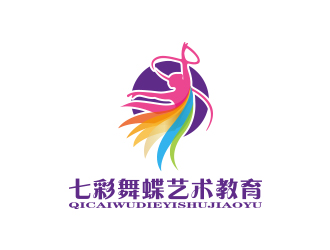 孫金澤的七彩舞蝶藝術教育logo設計