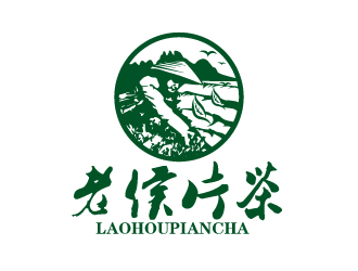 連杰的老侯片茶商標設計logo設計