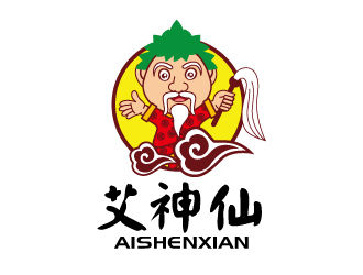 張俊的艾神仙艾灸卡通商標設(shè)計logo設(shè)計