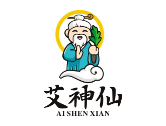 曾翼的艾神仙艾灸卡通商標設計logo設計