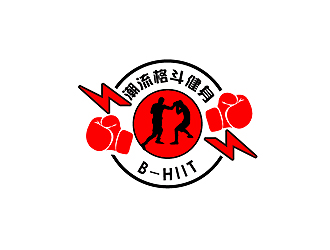 秦曉東的B-HIIT   必嗨潮流格斗健身logo設(shè)計