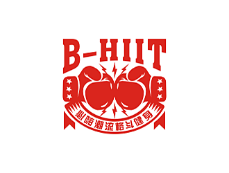 勞志飛的B-HIIT   必嗨潮流格斗健身logo設(shè)計