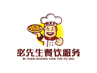 周金進的必先生餐飲人物卡通logo設計logo設計