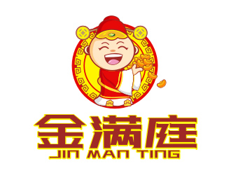 楊福的金滿(mǎn)庭休閑食品卡通logo設(shè)計(jì)logo設(shè)計(jì)